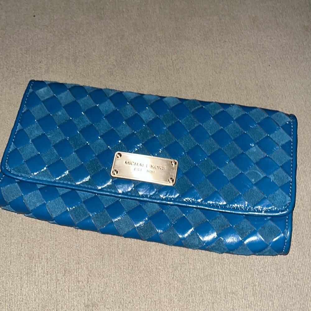 Michael Kors woven leather clutch